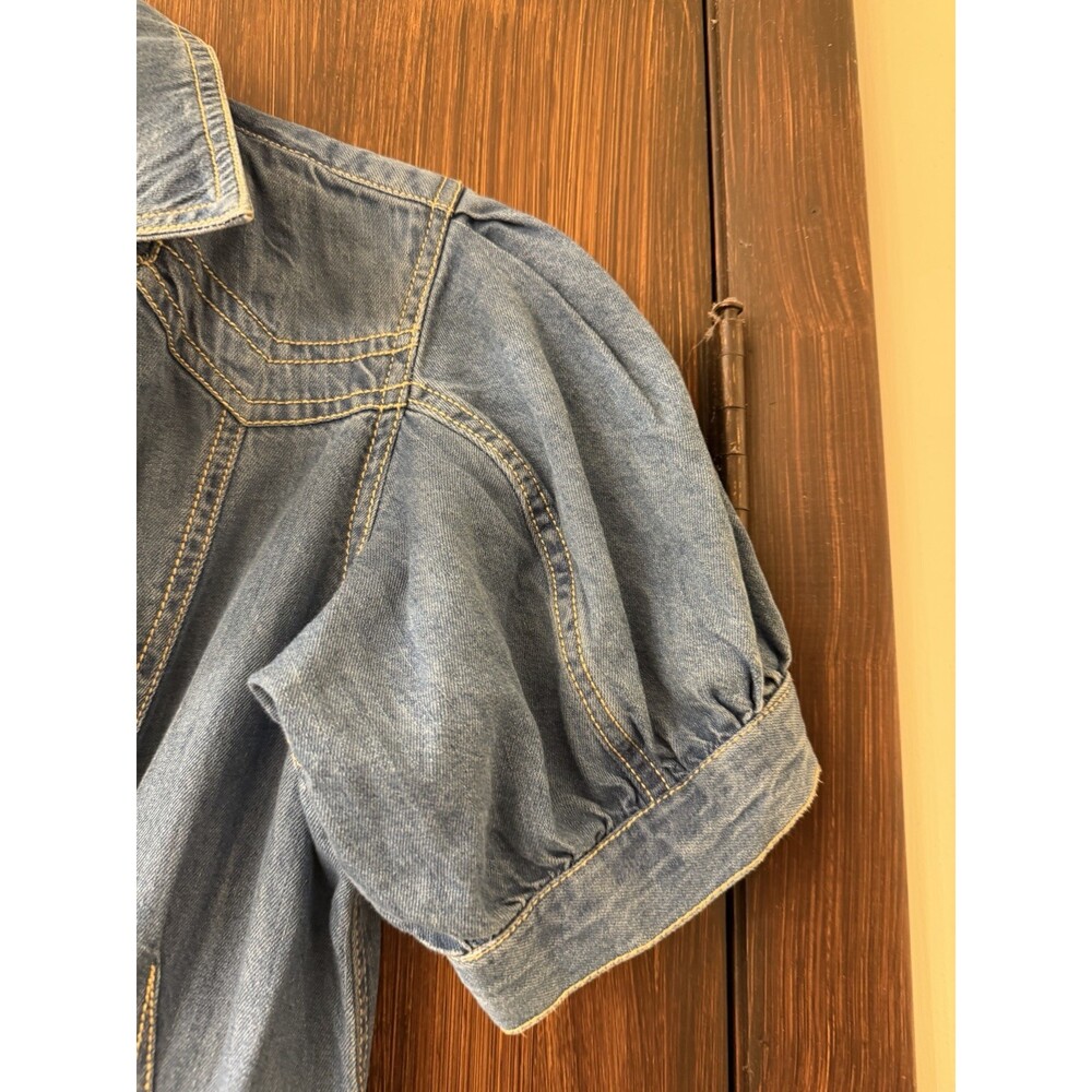 Pilcro Blue Denim Button-Front Midi Dress - Picture 6 of 9